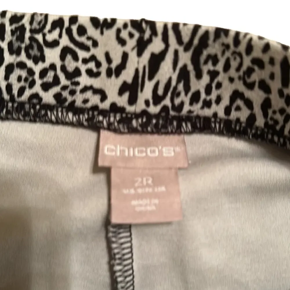 Chicos Women’s Shadow Leopard Medium Weight Ankle Length Legging Chicos Sz 2R 12